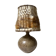 Ceramic table lamp in chamotte stoneware & wool, Alain Blanchard 1970