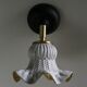 Antique wall light in gray and gold painted glass - brass socket