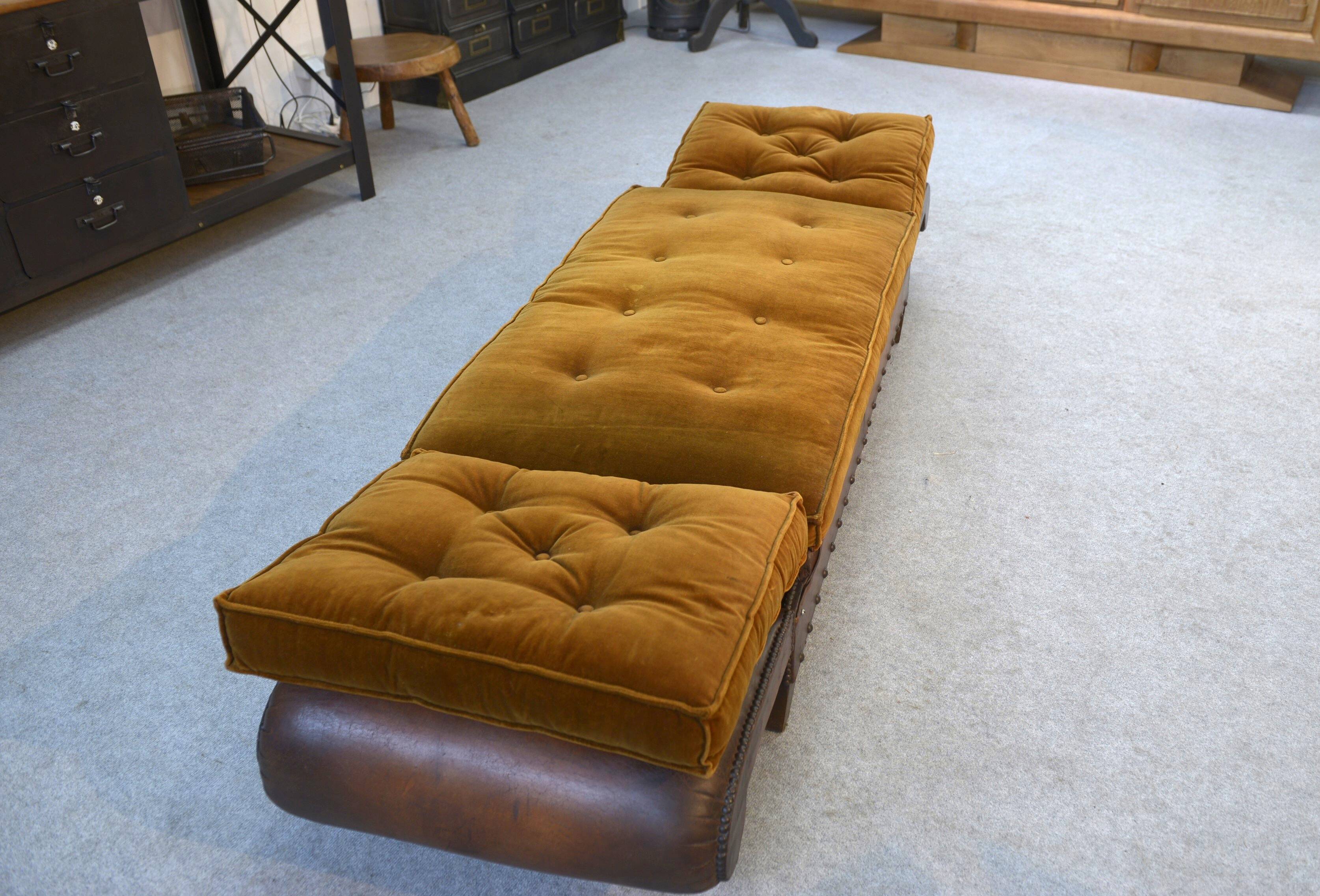 Studded leather bench circa 1920