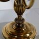 Brass bouillotte lamp with red lampshade, Louis XVI – XXth style