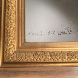 Wooden fireplace mirror and gilded stucco 1900 era 70x88cm