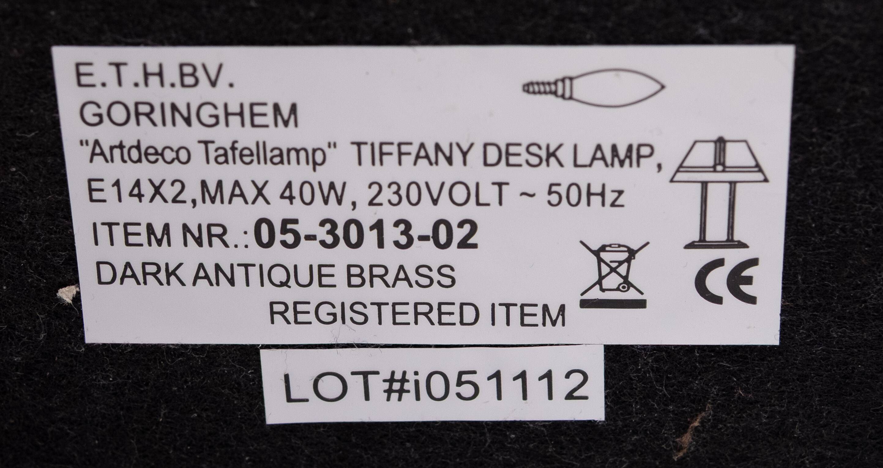 Lampes de table Art Déco Tiffany des années 1980, Hollande