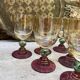 Vintage coloured tinted glass footed glasses