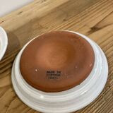 Pair of enamelled ceramic candlesticks