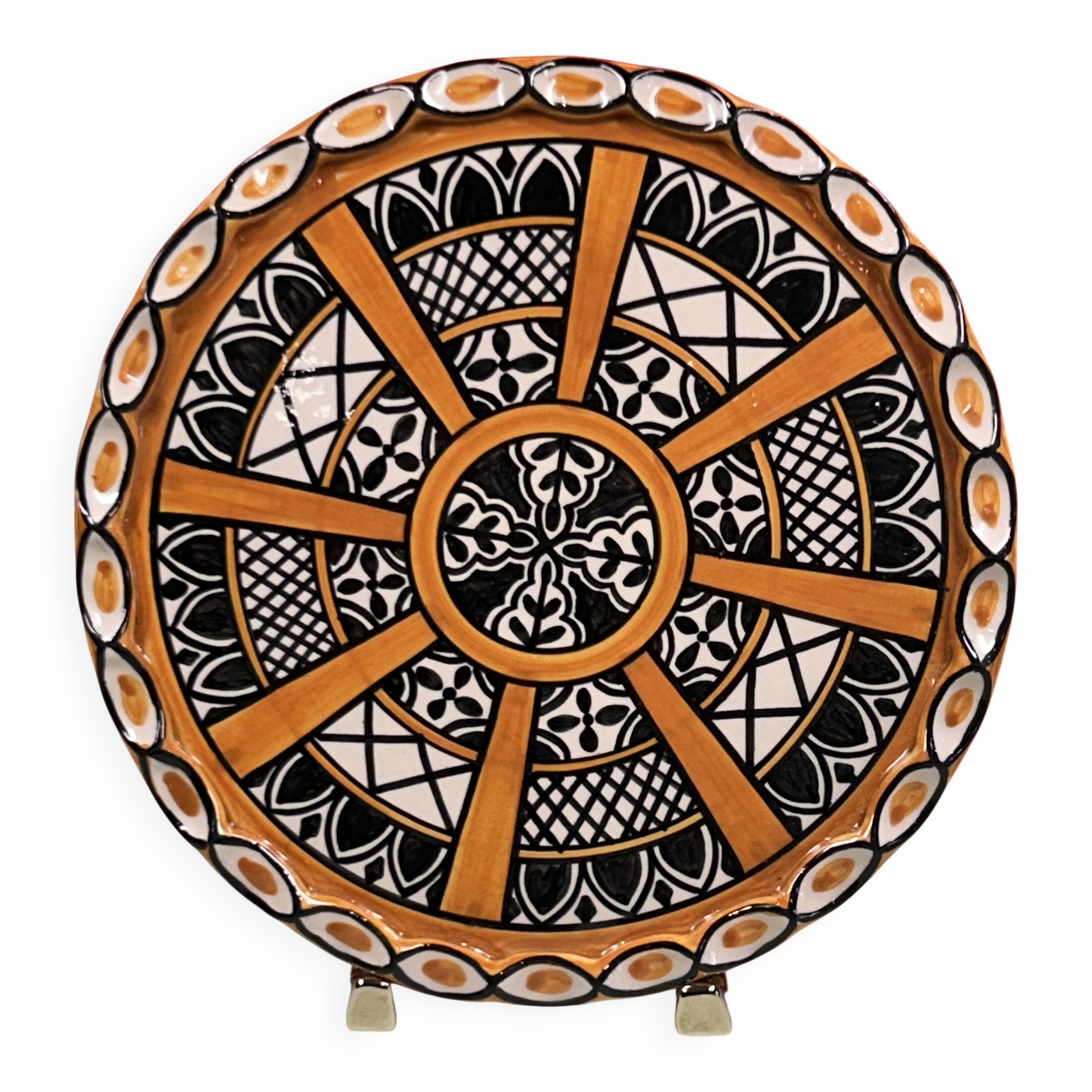 Large trivet or pie dish 20th century Yvon Roy 27 cm