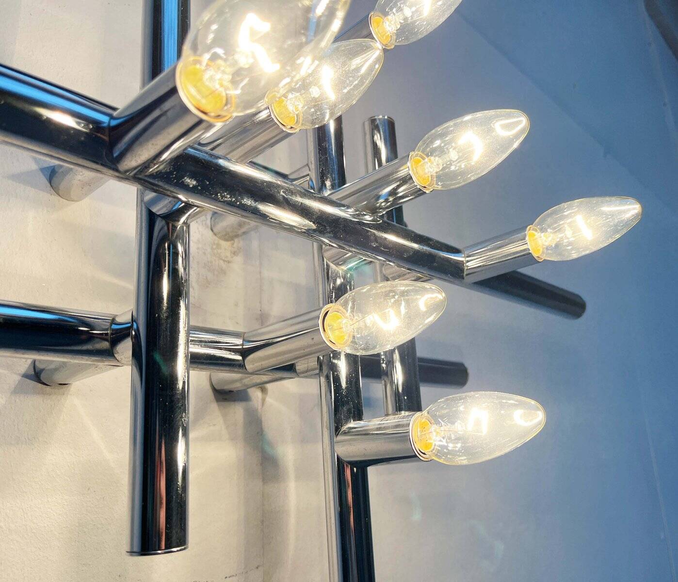 Mid-century Swiss space-age wall lamps or ceiling lights by Temde, 1960s.