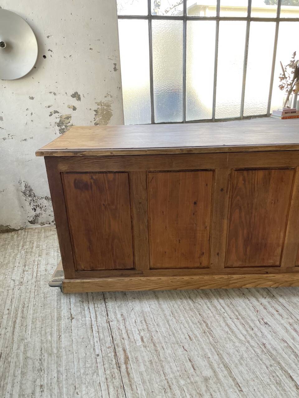 XXL solid oak counter sideboard