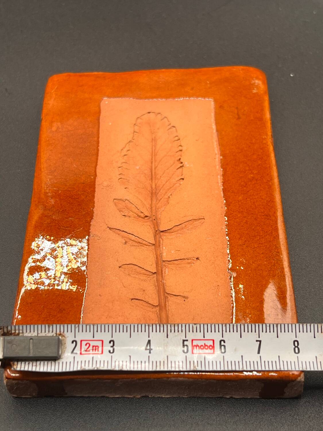 Vintage decorative tiles by Roger Capron – Embossed leaves