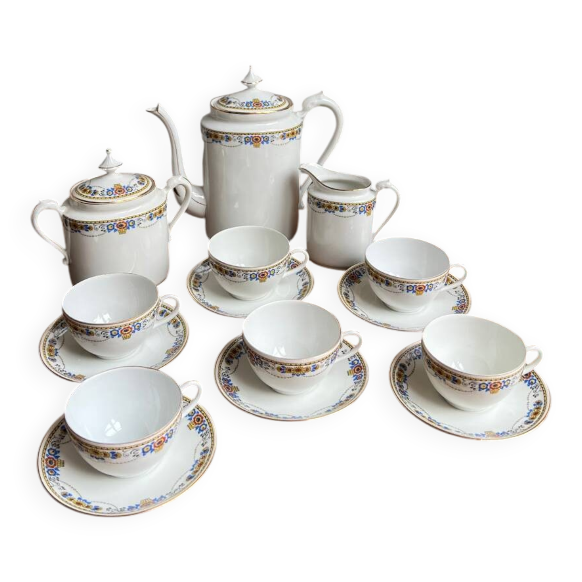 Ancien service à café en porcelaine de Limoges – années 1920