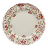 Plat de service ancien Longchamp Pâquerettes terre de fer polychrome XIXe
