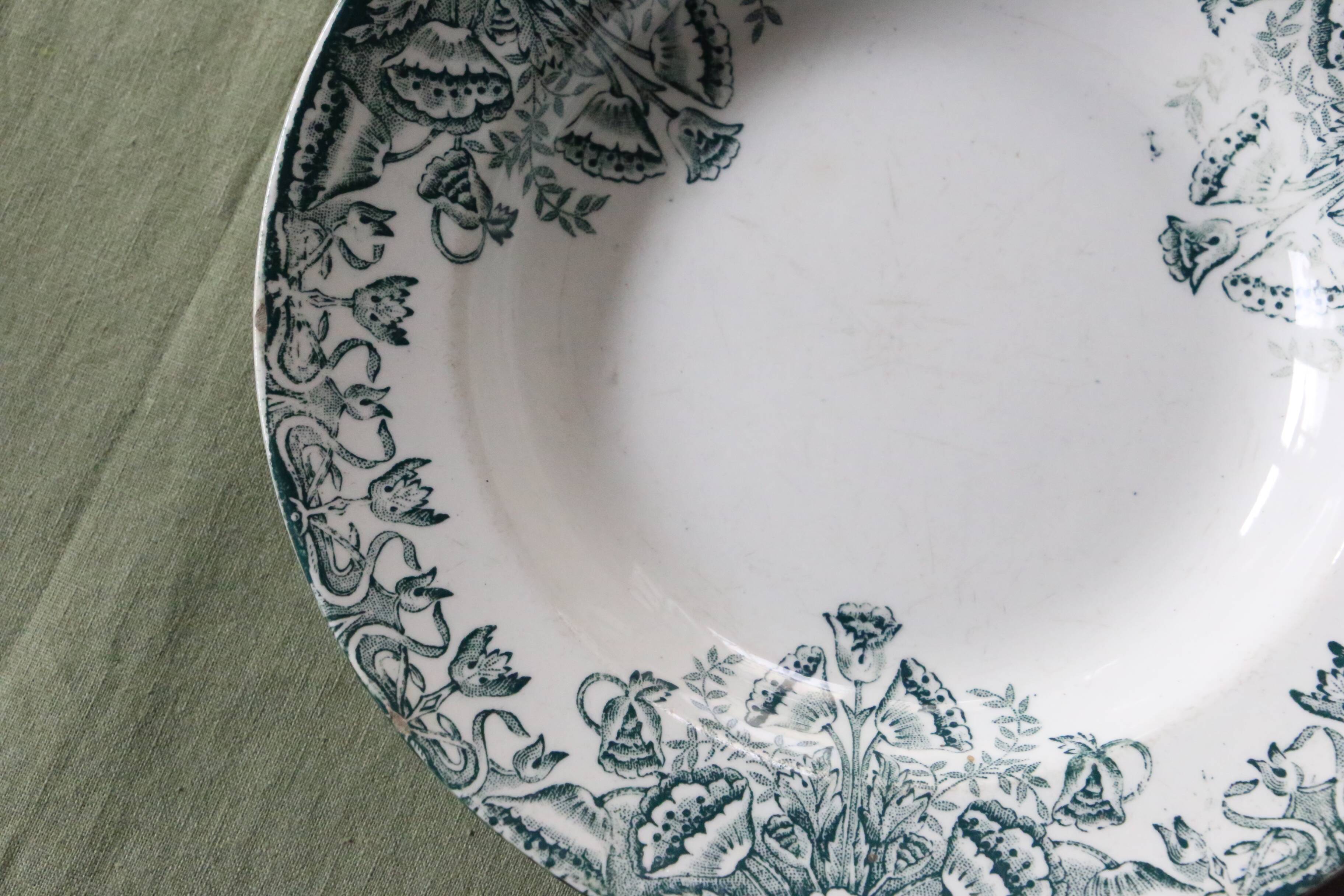Lebacqz & M. Bouchard ironstone deep plate FLORAL model