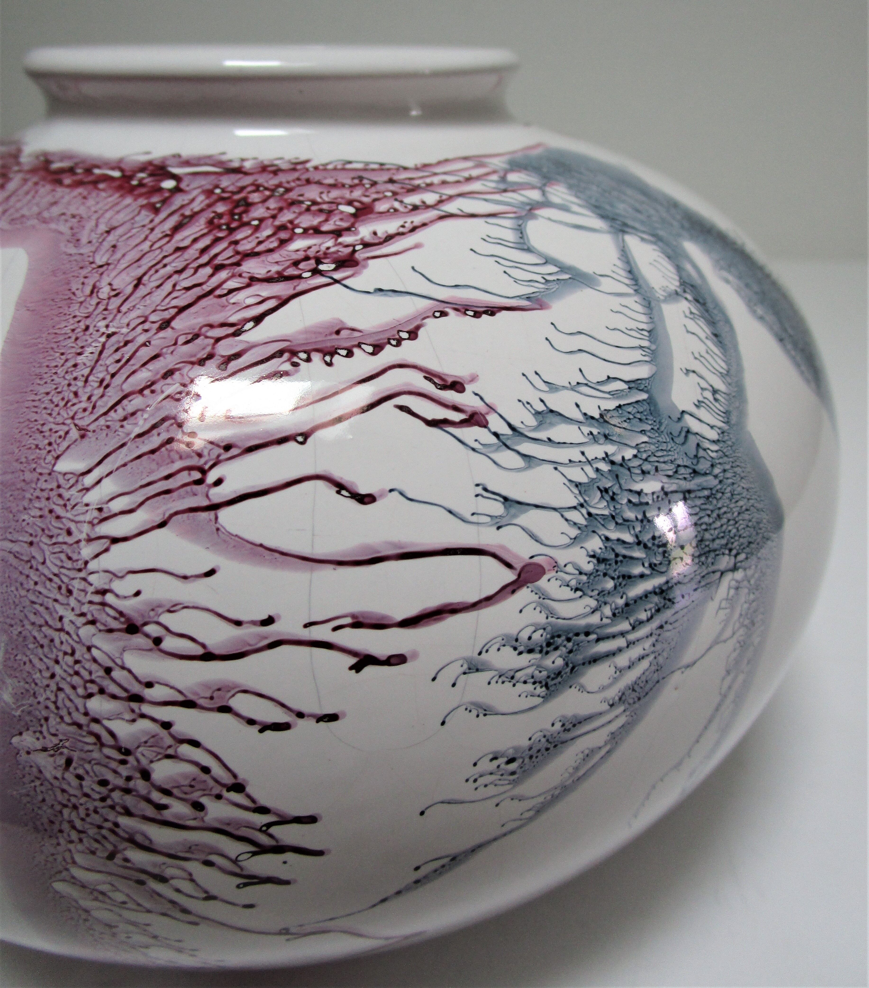 Vase west germany ceramic with projected decoration design 70s