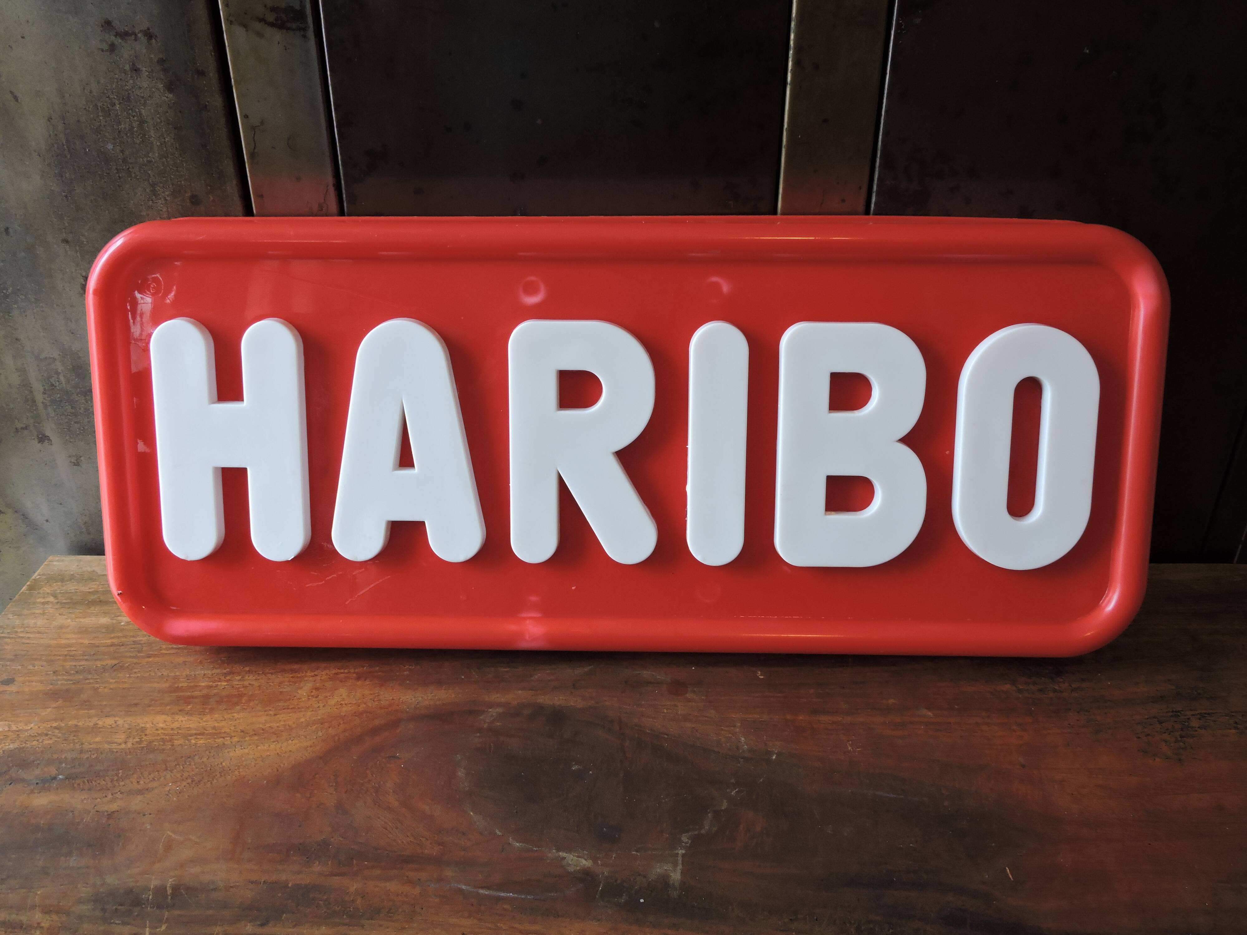 Pastic advertising sign, haribo candy