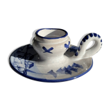 Dutch white and blue candlestick with windmill pattern H5 D10