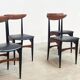 Set of six sculptural Italian dining chairs