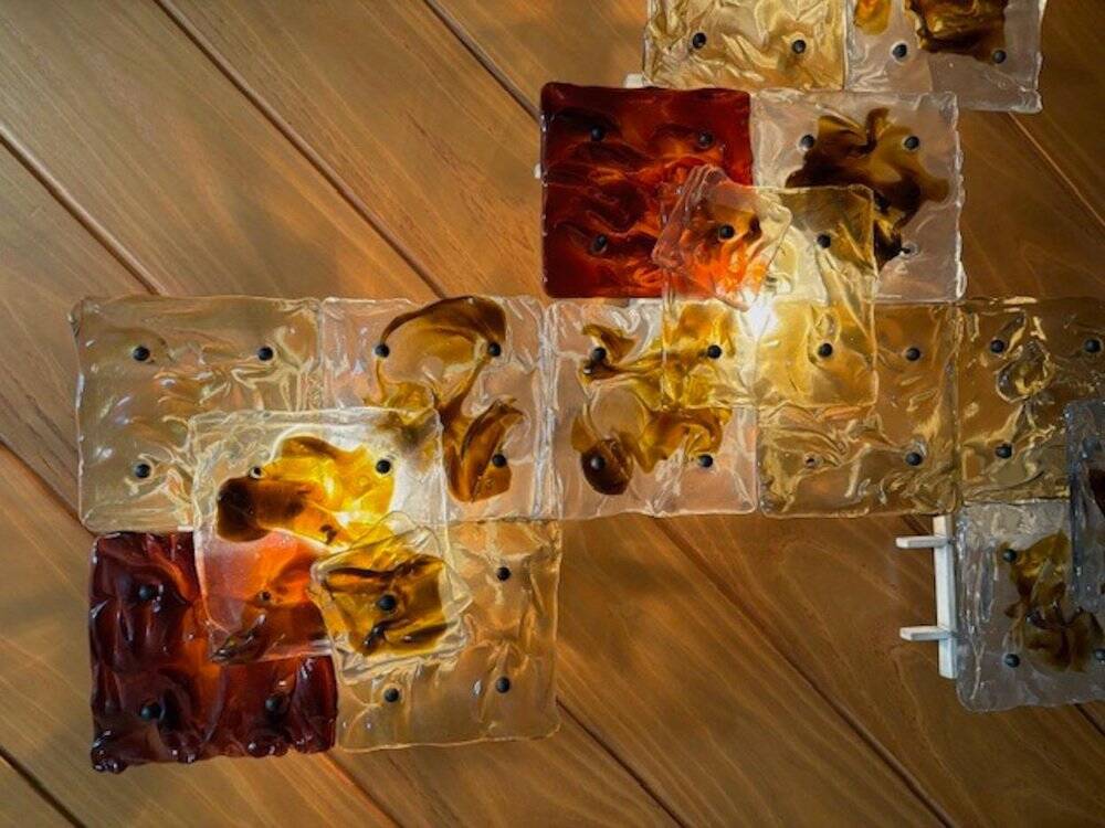 Patchwork Wall Lights in Hand Blown Glass attributed to Toni Zuccheri for Venini, 1970s, Set of 20