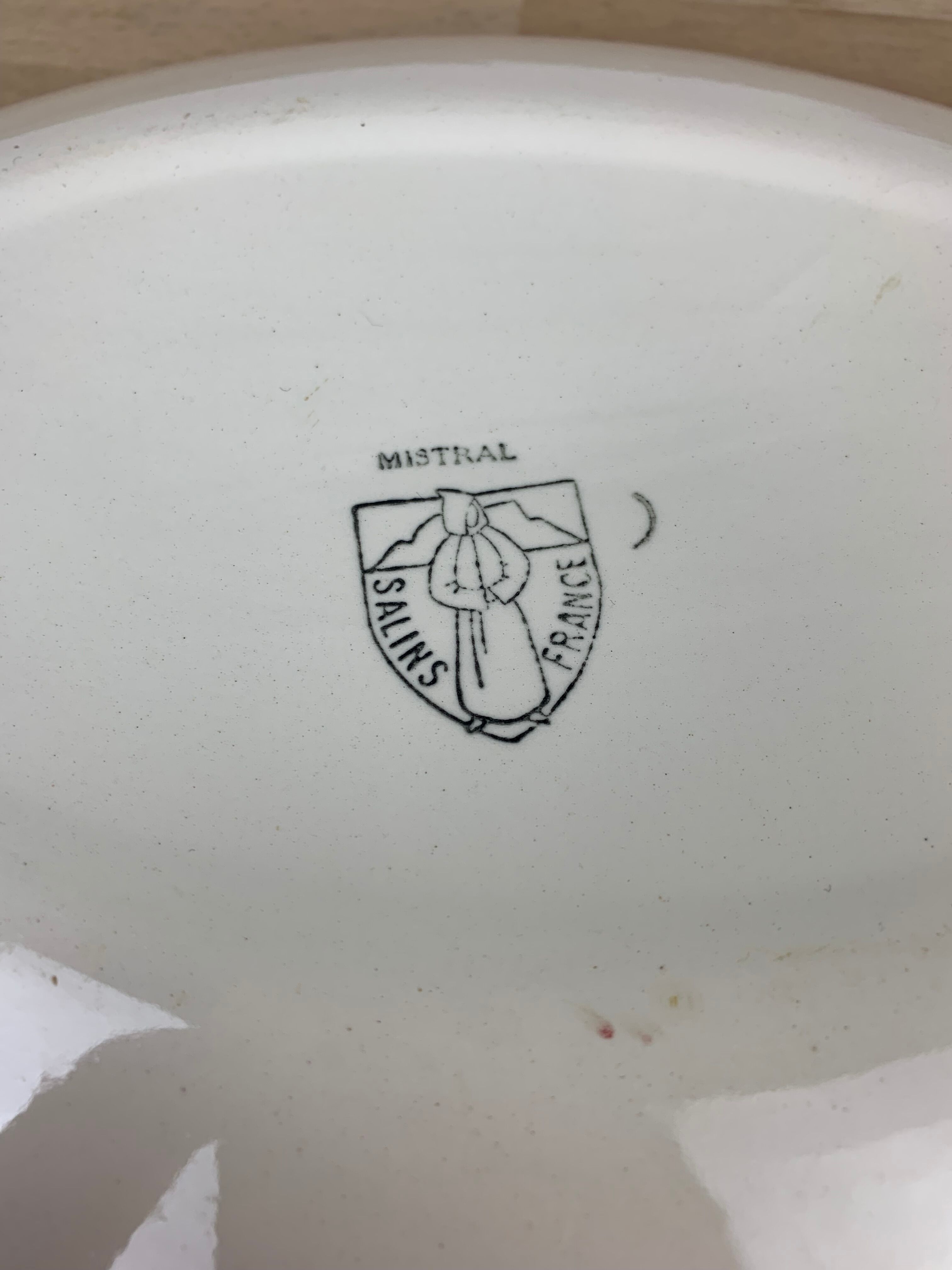 Flat and two Mistral cups by Salins France, blue, 60s