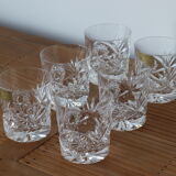 Set of 6 glasses in cut crystal of Aix les bains