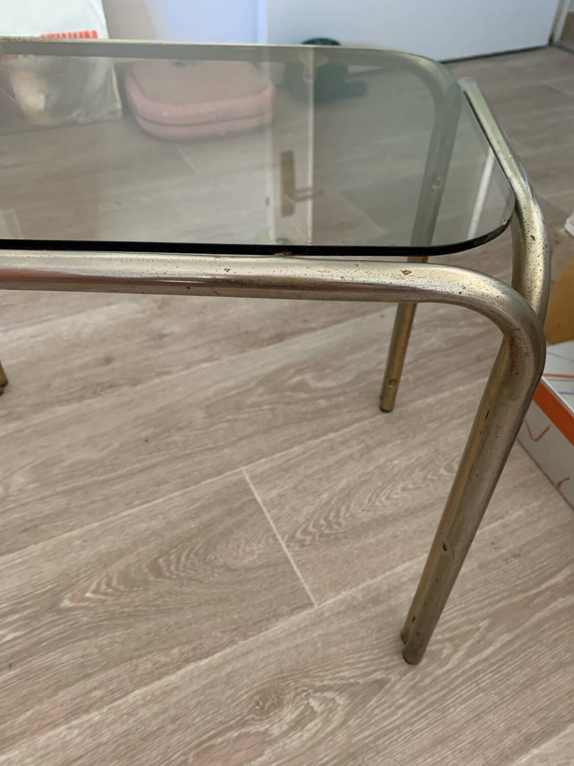 Small side coffee table 70 smoked glass