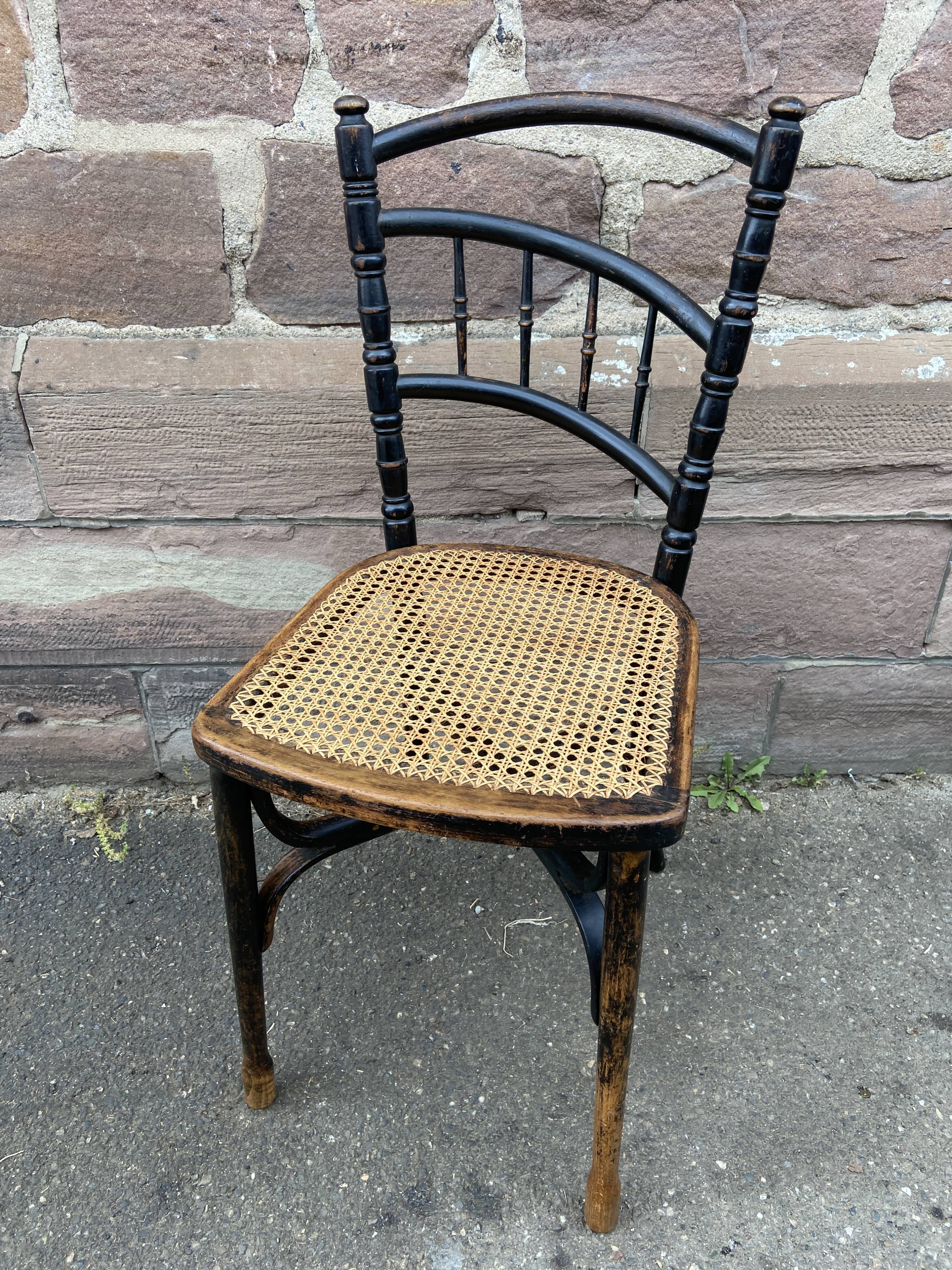 Rare Viennese bistro chair curved wood 1900