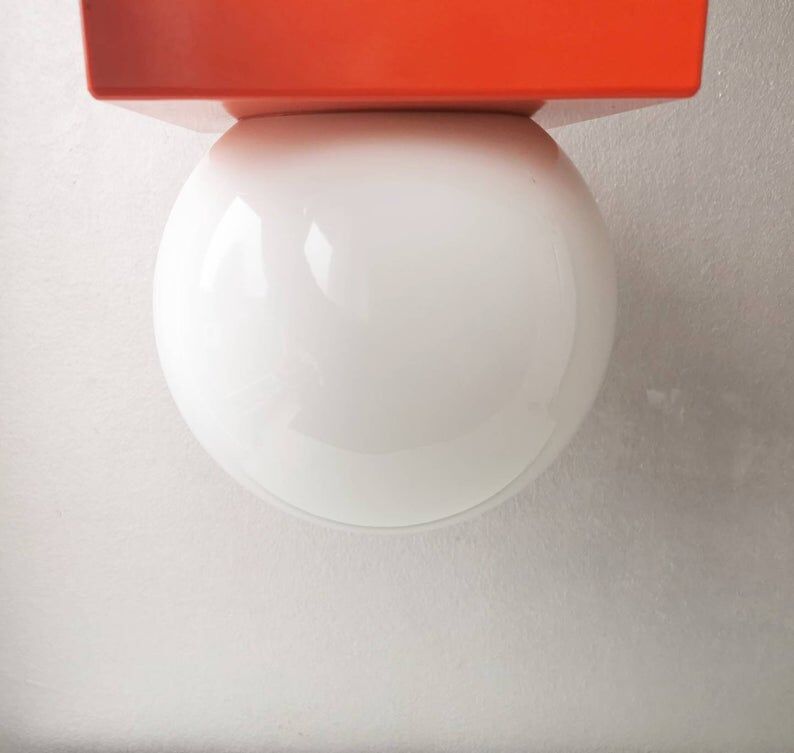 Lampe de table vintage orange 1980