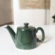 Théière de bistrot individuelle en porcelaine verte