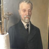 Portrait signed oil , date 19th ieme