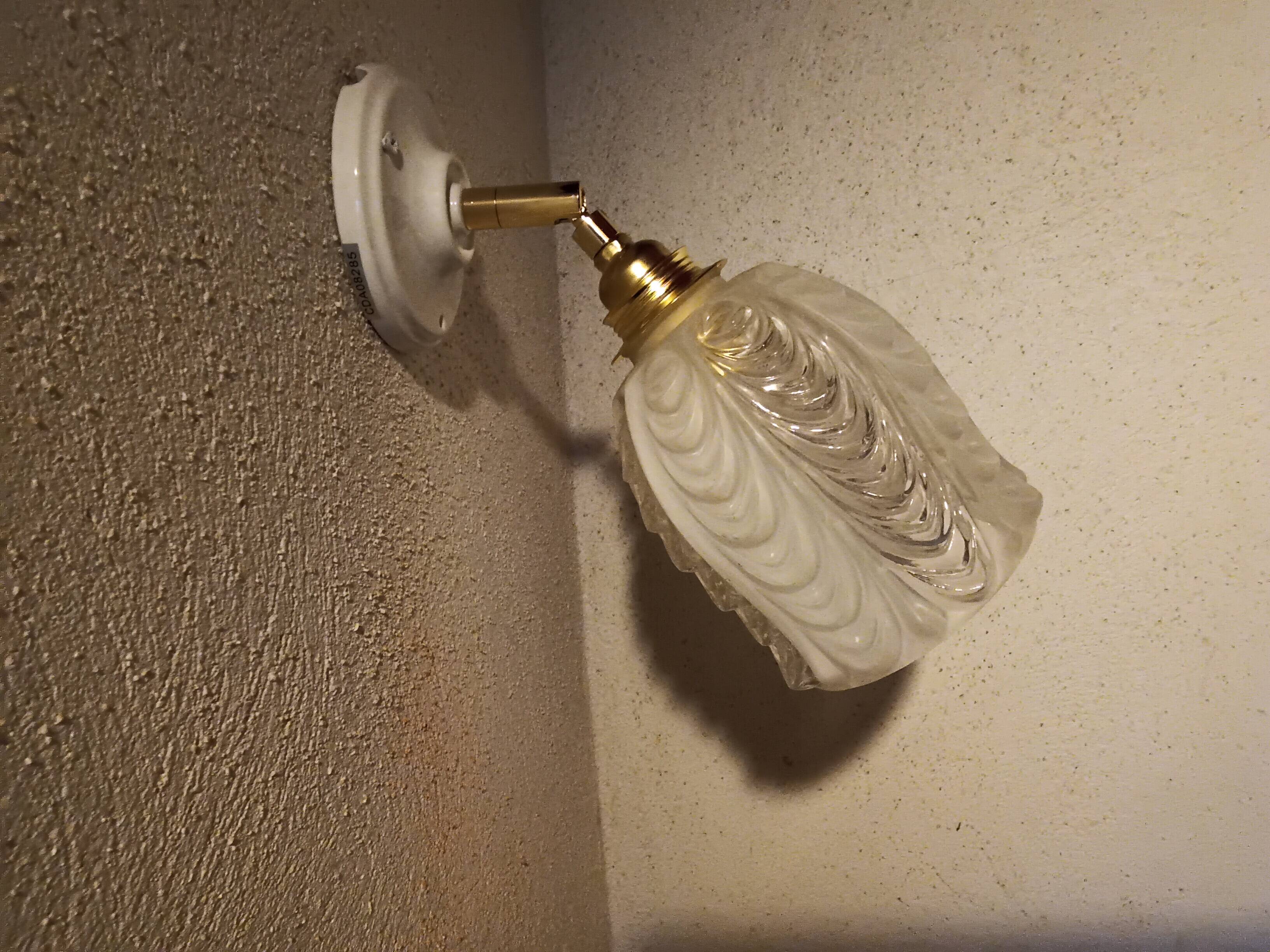 Vintage molded glass wall light