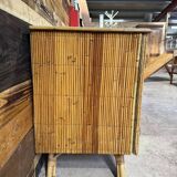 Small side buffet in rattan - Attributed to Audoux-Minet