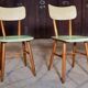 Pair of chairs Ton 1960 green/white