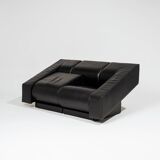 Obliqua two-seater leather sofa, Mario Botta, 1980s