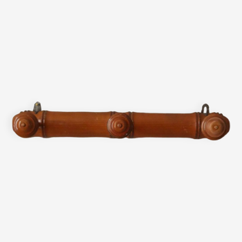 Vintage wooden coat rack with bamboo effect country style decoration