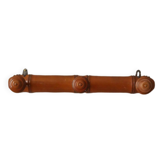 Vintage wooden coat rack with bamboo effect country style decoration