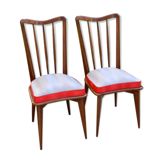 Paire de chaises à barreaux Skaï 60’s