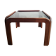 Table basse en teck et verre fumé 1970