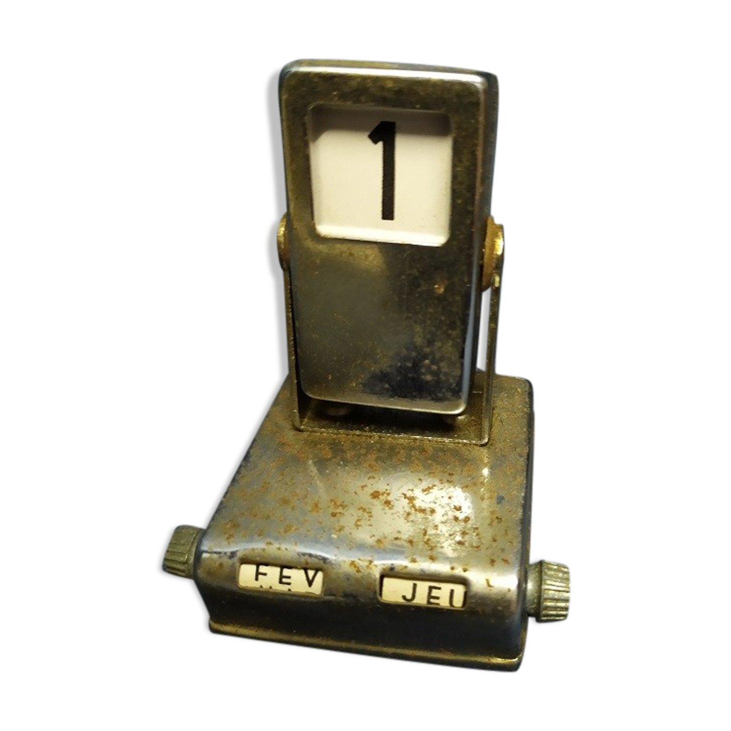 Calendrier perpétuel de bureau tournant rotatif ancien Vintage | Selency