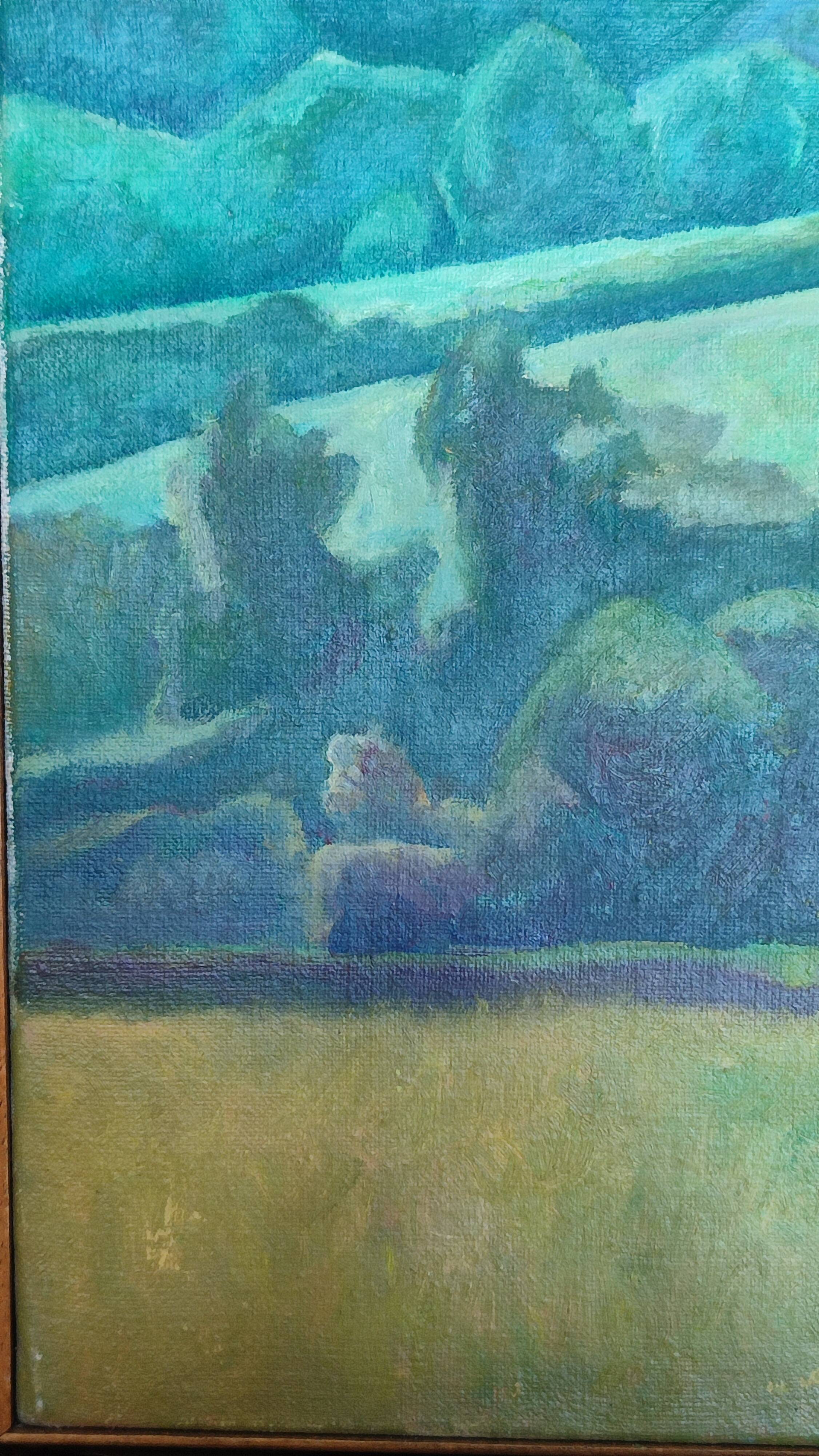 Country landscape by nelly le couedic (20th century)