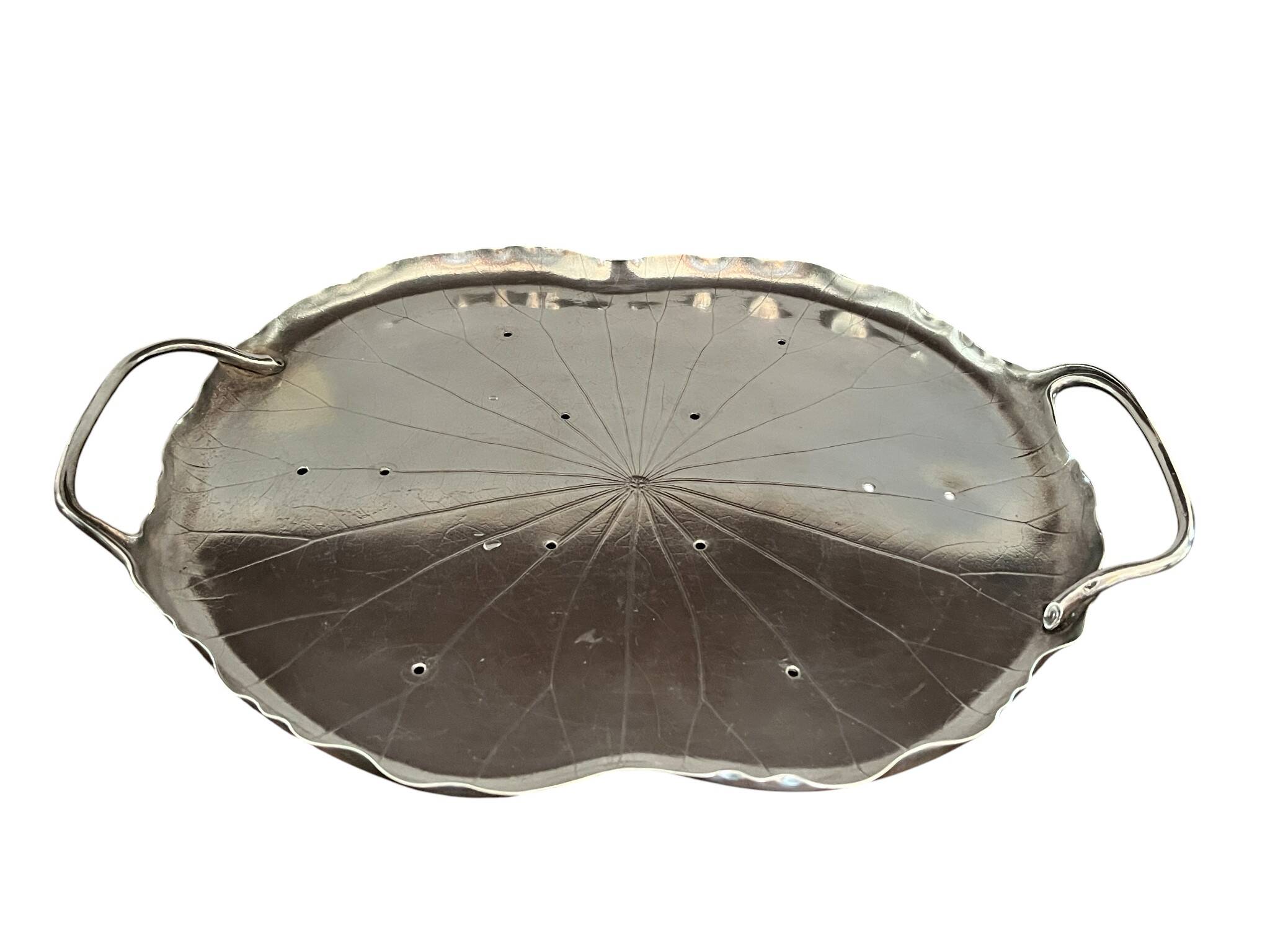 Silver-plated metal caviar service and 12 silver Minerva goblets, circa 1900