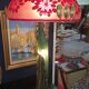 Grande lampe style Art Nouveau – pied en bronze et verre, abat-jour dégagé