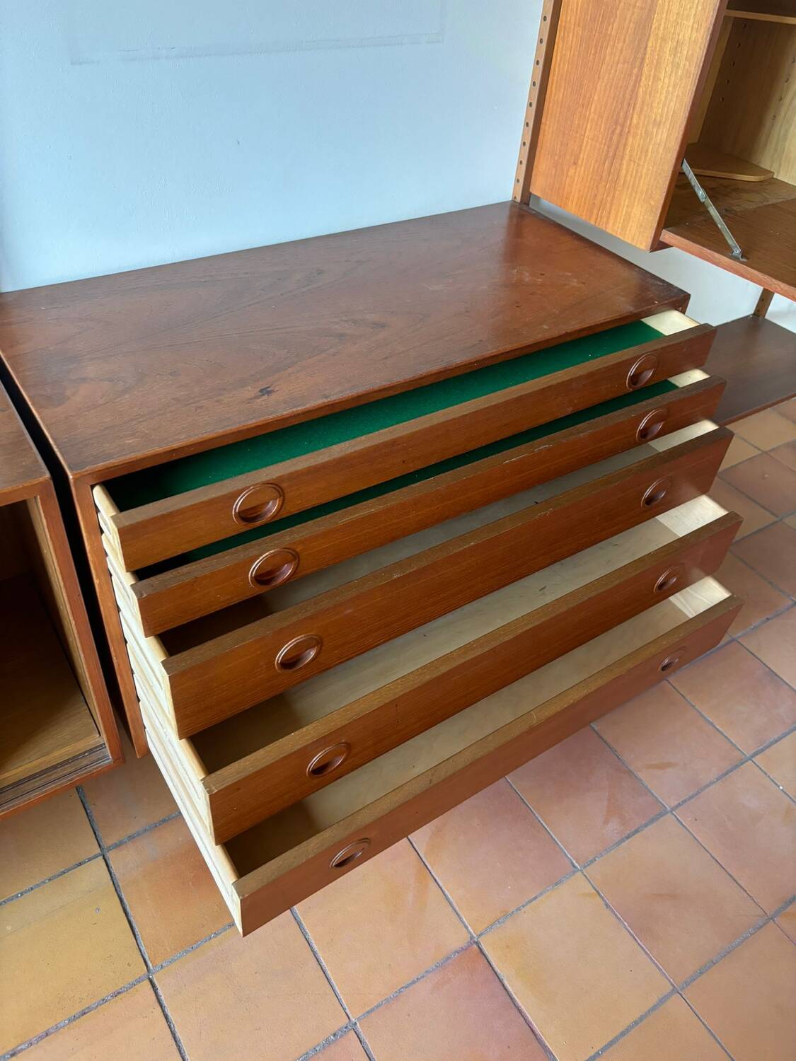 Étagère scandinave en teck modulable
