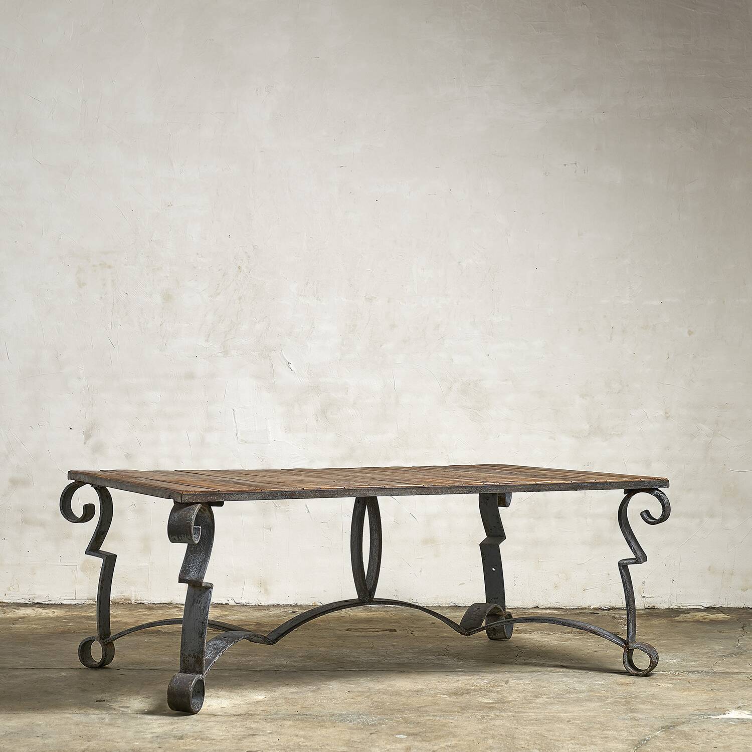 Exceptional garden table with scrollwork
