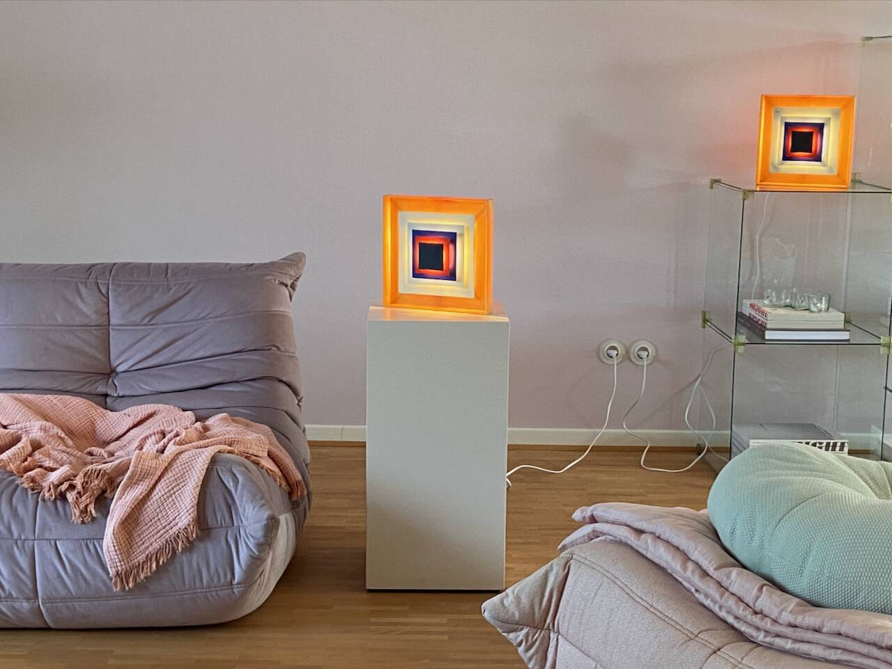 1 of 2 Bent Karlby Kvadrille wall table lamp for Lyfa, Denmark 1960s