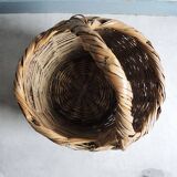 Antique Round Wicker Log Basket
