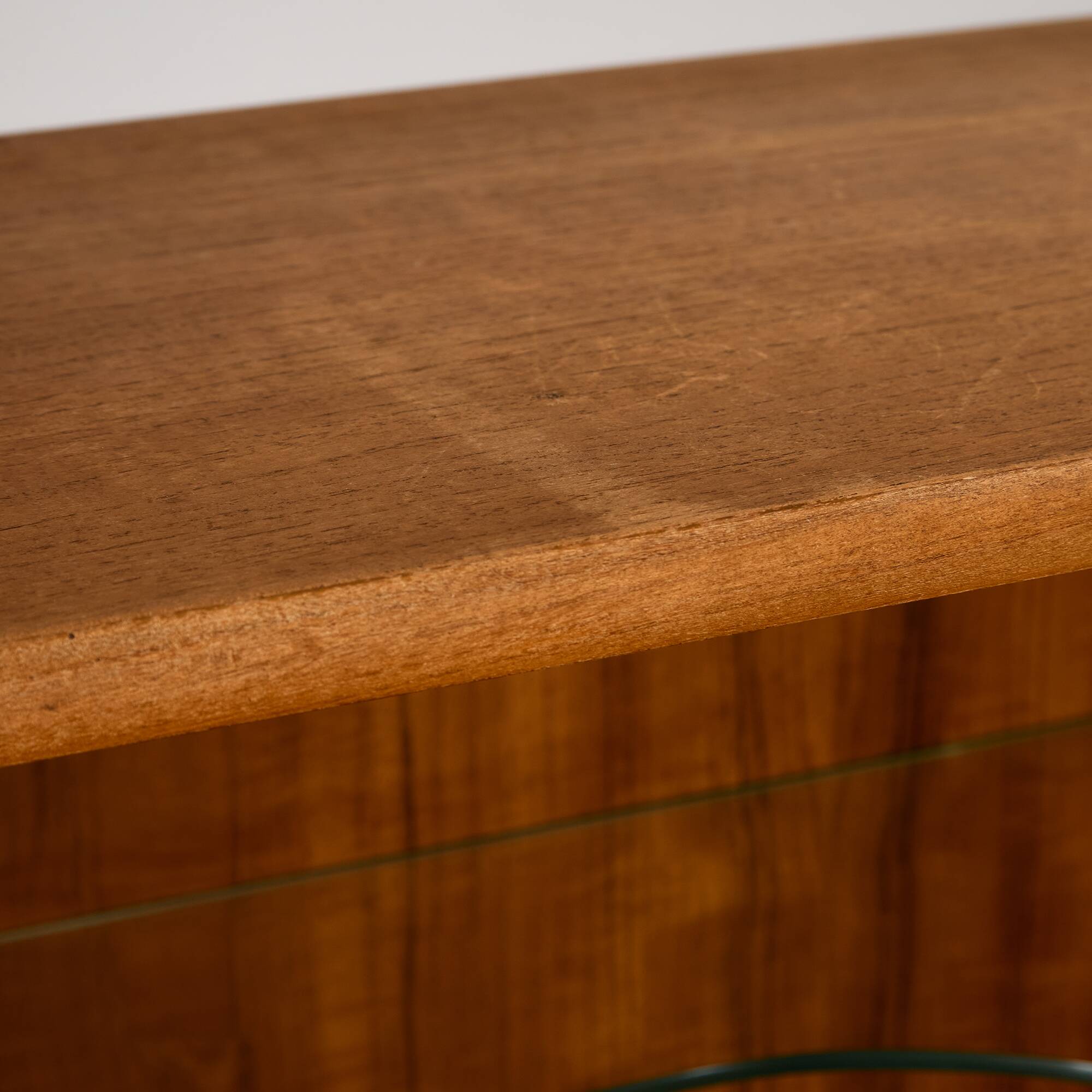 Mid-Century Teak Highboard with Sculpted Legs, Storage and Glass Shelf, 1960s