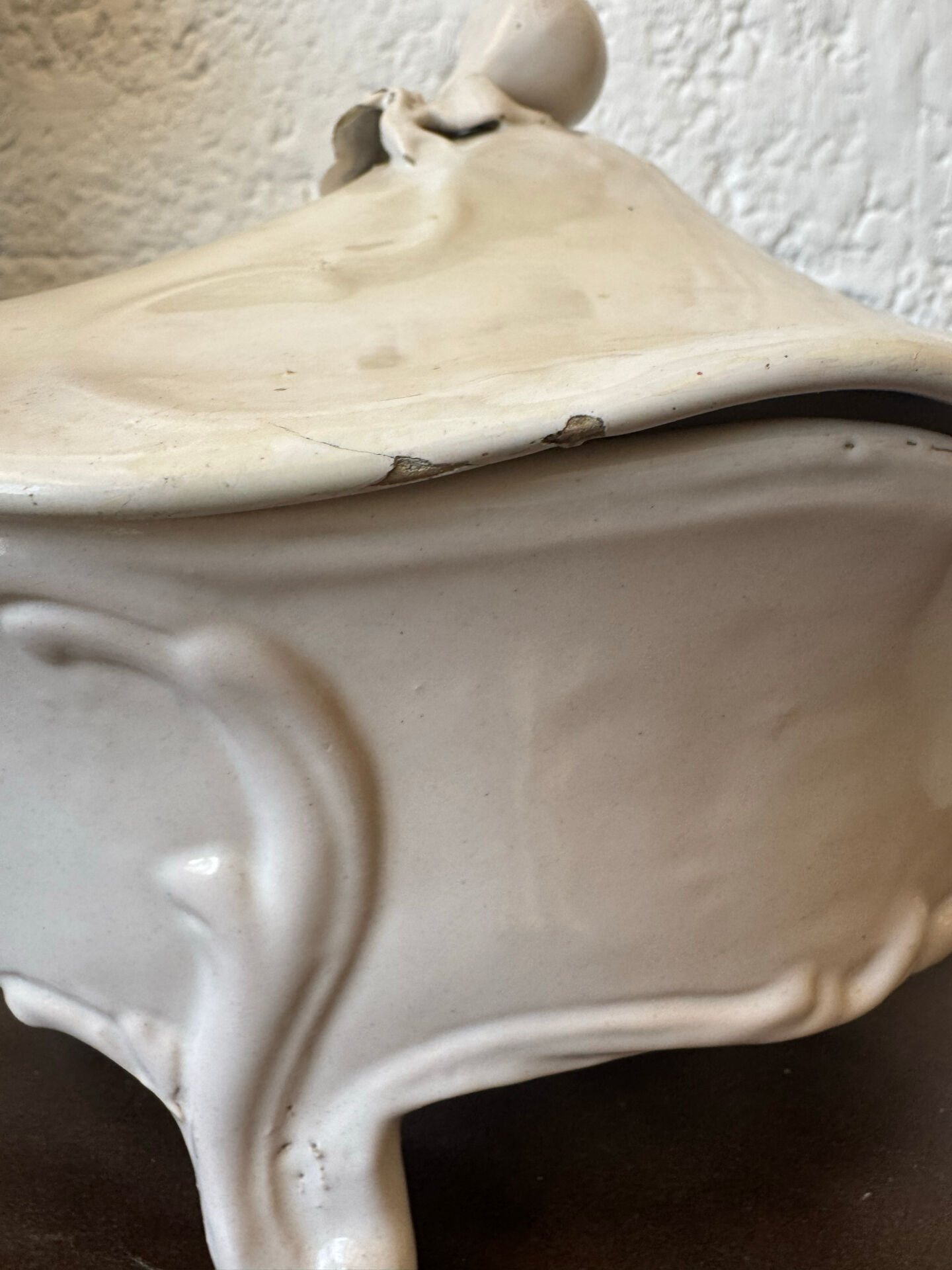 Moustiers earthenware vegetable dish 18th century