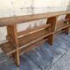 Pair of oak old farm benches 2m71
