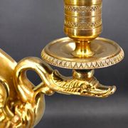 Flamboyant Pair of Candelabra/Chandeliers Solid Bronze Empire Style