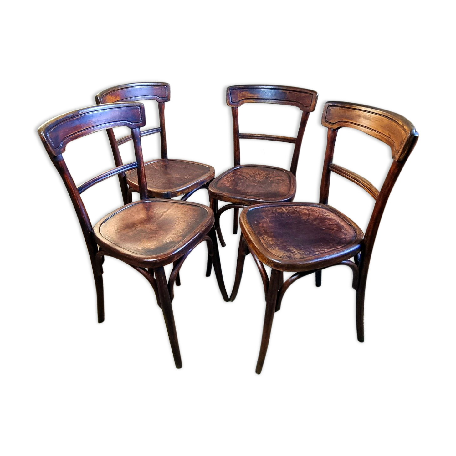 4 chaises bistrot Japy et Delbos début XXe