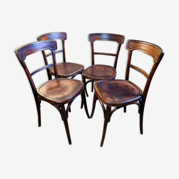 4 chaises bistrot Japy et Delbos début XXe