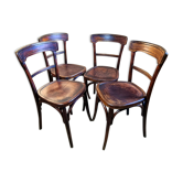 4 chaises bistrot Japy et Delbos début XXe